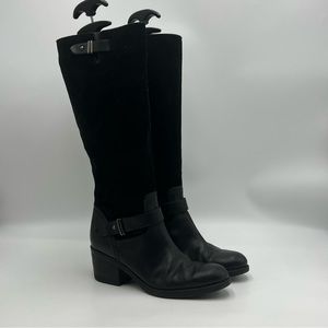 Clarks Mojito Crush Black Leather Heeled Boot